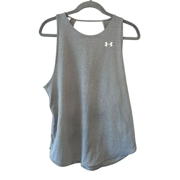 Women’s XL Under Armor sleeveless gray training top - Picture 1 of 3